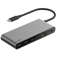 Belkin 8-poorts USB-C-hub met 2,5 Gb Ethernet-poort usb-hub Grijs