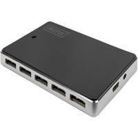 Digitus 10-Port USB 2.0 Hub usb-hub Zwart/zilver