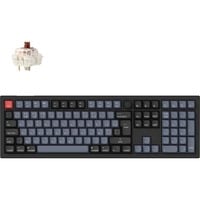 Keychron V6 Max-D3Z QMK RGB mechanisch toetsenbord Zwart, BE lay-out (AZERTY), Gateron Jupiter Brown, 100%, Hot-swappable, Bluetooth, 2.4GHz