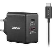 Lenovo Dual USB-C (65W) GaN oplader Zwart, 2x USB-C, Power Delivery