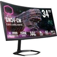 Cooler Master GM34-CW 34" Curved UltraWide gaming monitor Donkergrijs/zwart, 2x HDMI, 2x DisplayPort, 144 Hz
