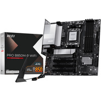 MSI PRO B850M-P WIFI socket AM5 moederbord Zwart/zilver, RAID, 5Gb-LAN, Wi-Fi 7, BT, Sound, µATX