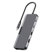 Sitecom 8-in-1 USB-C Power Delivery Multiport Adapter Pro dockingstation Zwart