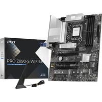 MSI PRO Z890-S WIFI6E socket 1851 moederbord Zwart/zilver, RAID, 2.5Gb-LAN, Wi-Fi 7, BT 5.4, Sound, ATX