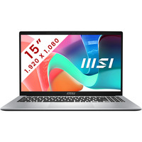 MSI Modern 15 (F1MG-644BE) 15.6" laptop Zilver | Core 7 150U | Iris Xe Graphics | 16 GB | 512 GB SSD