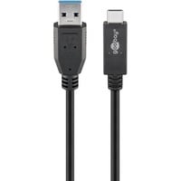 goobay USB-A 3.2 Gen 2 > USB-C kabel Zwart, 1 meter