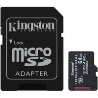 Kingston Industrial microSDXC 64GB geheugenkaart Zwart, Incl. SD adapter, Klasse 10, UHS-I, U3, V30, A1