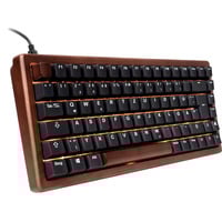 Sharkoon SKILLER SGK50 S3 Wood PBT, gaming toetsenbord Houtkleur/zwart, BE Lay-out, Gateron G Pro 3.0 Yellow, RGB leds, Hot-swappable, 75%