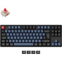 Keychron K8 Pro-J1, toetsenbord Zwart, BE Lay-out, Gateron G Pro Red, RGB leds, TKL, Double-shot ABS, Hot-swappable, Bluetooth