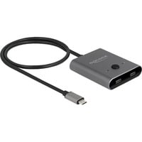 DeLOCK USB-C 2 naar 1 bidirectionele usb-switch Grijs