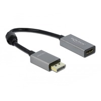DeLOCK Actieve DisplayPort 1.4 > HDMI  adapter Grijs/zwart, 0,2 meter