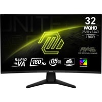 MSI MAG 32CQ6F 31.5" Curved gaming monitor Zwart, 2x HDMI, DisplayPort, 180 Hz