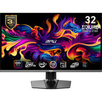 MSI MPG 321URX QD-OLED 31.5" 4K Ultra HD gaming monitor Zwart, 1x DisplayPort, 2x HDMI, 1x USB-C, 2x USB-A, 240 Hz