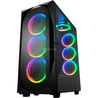 Sharkoon REV300 midi tower behuizing Zwart | 4x USB-A | 1x USB-C | RGB | Window