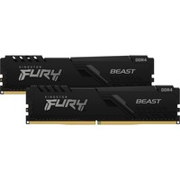 Kingston FURY Beast 16 GB DDR4-3200 (2x 8 GB) werkgeheugen Zwart, KF432C16BBK2/16, XMP 2.0