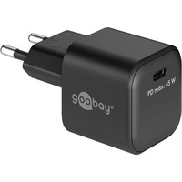 goobay USB-C PD GaN snellader Nano (45 W) Zwart, 1x USB-C, Power Delivery 3.0