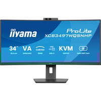 iiyama ProLite XCB3497WQSNPH-B1 34" Curved UltraWide monitor Zwart, 120 Hz, HDMI, DisplayPort, USB-C, LAN, FreeSync, Webcam