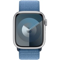Apple Watch Series 9 smartwatch Zilver/blauw, Aluminium, 41 mm, Geweven sportbandje