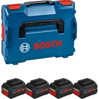 Bosch Accu-pakket 18X PC 4x 5,5Ah oplaadbare batterij Blauw/zwart, in LBOXX