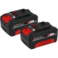 Einhell Power X-Change Twinpack 2x 4,0Ah 18V oplaadbare batterij Rood/zwart, 2 stuks