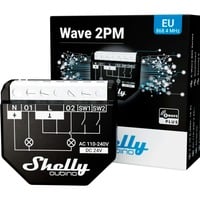 Shelly Qubino Wave 2PM relais Zwart, 2-kanaals, Z-Wave