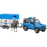 bruder Land Rover Defender politievoertuig met politie te paard Modelvoertuig