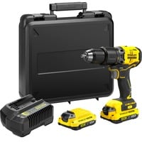 Stanley FATMAX V20 18V Brushless schroefklopboormachine Geel/zwart, Koffer, 2 accu's (2.0Ah) en oplader (2A) inbegrepen