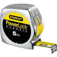 Stanley Rolbandmaat Powerlock ABS meetlint Chroom, 5 meter, breedte 19mm