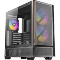 Antec P30 ARGB midi tower behuizing Zwart/houtkleur | 2x USB-A | 1x USB-C | Tempered Glass