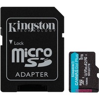 Kingston Canvas Go! Plus microSDXC 1 TB geheugenkaart Zwart, Incl. adapter, Class 10, UHS-I U3, V30, A2