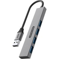 Sitecom USB-A naar 4x USB-A Tiny Hub usb-hub Grijs