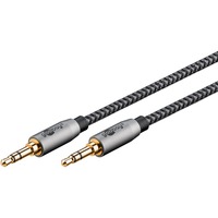 goobay Plus 3,5 mm stereo jack kabel Zwart/zilver, 5 meter