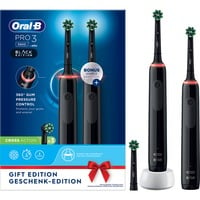 Braun Oral-B Pro 3 3900 Black Edition elektrische tandenborstel Zwart, 2 stuks