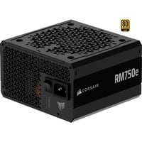 Corsair RM750e (2025), 750 Watt voeding  Zwart, 1x 12VHPWR, 1x PCIe, Kabel-Management