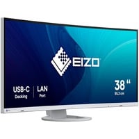 EIZO EV3895-WT 37.5" curved monitor Wit, 2x HDMI, DisplayPort, 4x USB-A 3.2 (5 Gbit/s), USB-C, RJ-45