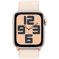 Apple Watch SE (2023) smartwatch Sterrenlicht, 44 mm, Geweven sportbandje, Aluminium