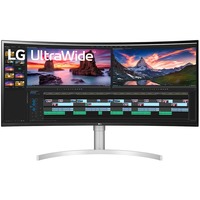 LG 38WN95CP-W 38" Curved UltraWide monitor Zwart/wit, WQHD, HDMI, DisplayPort, Thunderbolt, Audio, AMD FreeSync