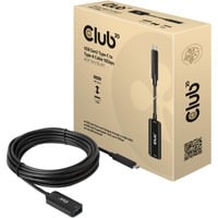 Club 3D USB-C 3.2 Gen 2 naar USB-A verlengkabel Zwart, 5 meter