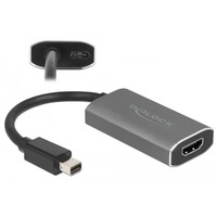 DeLOCK Mini DisplayPort 1.4 > HDMI adapter Zwart/grijs, 0,2 meter, 8K, HDR-functie