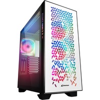 Sharkoon ELITE SHARK CA300H big tower behuizing Wit | 2x USB-A | 1x USB-C | RGB | Tempered Glass