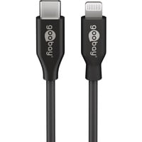 goobay Lightning > USB-C oplaad en synchronisatiekabel Zwart, 0,5 meter