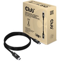 Club 3D USB4-C Gen2x2 Bi-Directional kabel Zwart, 1 meter, 8K 60Hz, 40Gbps, PD 240W(48V/5A) EPR