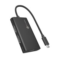 ICY BOX IB-AD1030-C - USB-C naar 3x HDMI adapter Zwart