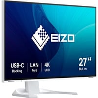 EIZO FlexScan EV2740X-WT 27" 4K Ultra HD monitor Wit, 1x DisplayPort, 2x HDMI, 2x USB-C, 3x USB-A, 1x RJ-45
