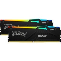Kingston FURY 32 GB DDR5-5200 Kit werkgeheugen Zwart, KF552C36BBEAK2-32, Beast RGB, XMP, EXPO