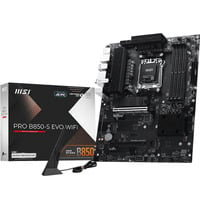 MSI PRO B850-S EVO WIFI socket AM5 moederbord Zwart/zilver, RAID, 5 Gb-LAN, Wi-Fi 7, BT, Sound, ATX