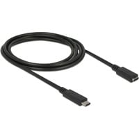 DeLOCK SuperSpeed USB-C (male) naar USB-C (female) verlengkabel Zwart, 2 meter