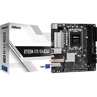 ASRock B760M-ITX/D4 WiFi socket 1700 moederbord Zwart/zilver, RAID, Gb-LAN, Wi-Fi, BT, Sound, Mini-ITX