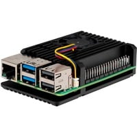 Joy-IT Aluminium behuizing met fan voor Raspberry Pi 5 Zwart