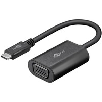 goobay USB-C naar VGA-adapter Zwart, 0,2 meter
